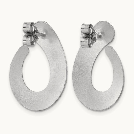 SS RH-plated Radiant Essence Textured Teardrop Post Earrings — Leslie's