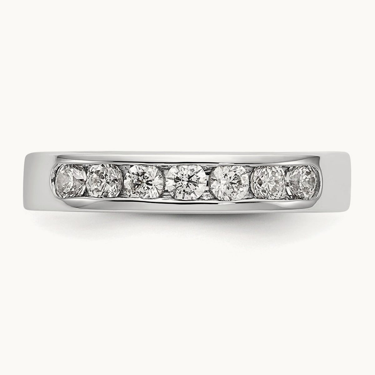 7- Stone Closed Channel Band Mounting, 2.6mm, 14K White Gold