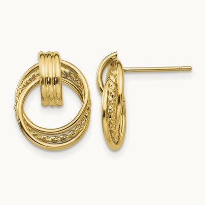Polished Fancy Post Earrings, 14K