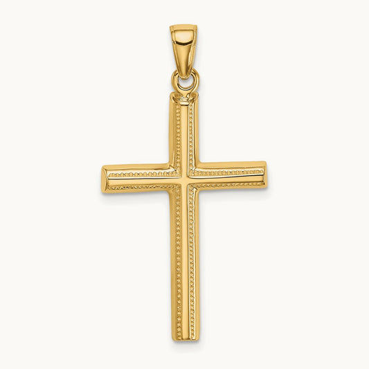 Polished Cross Pendant, 14K