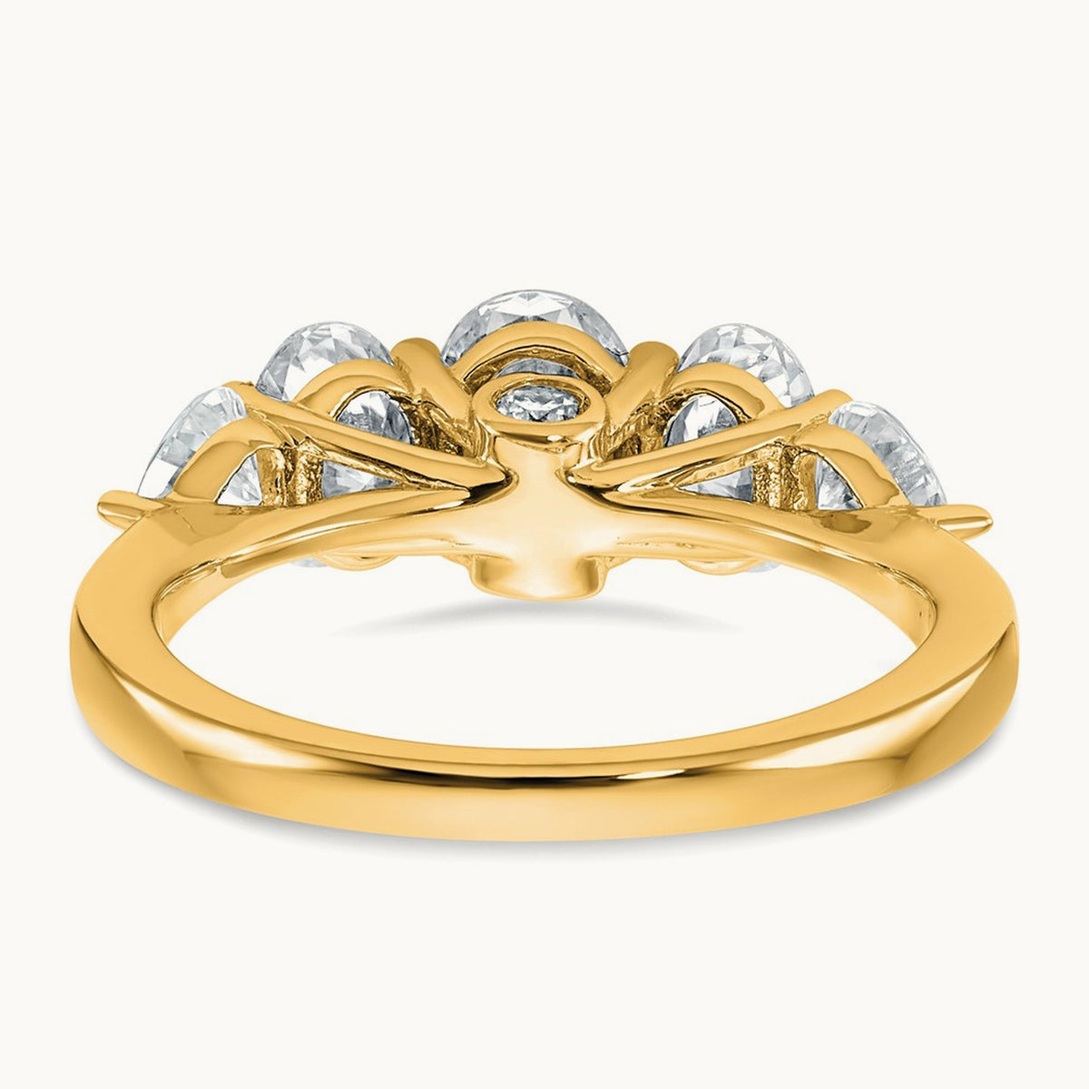 5 Stone Band, 2.00 ct tw Lab-Grown Diamond — 14K Yellow Gold