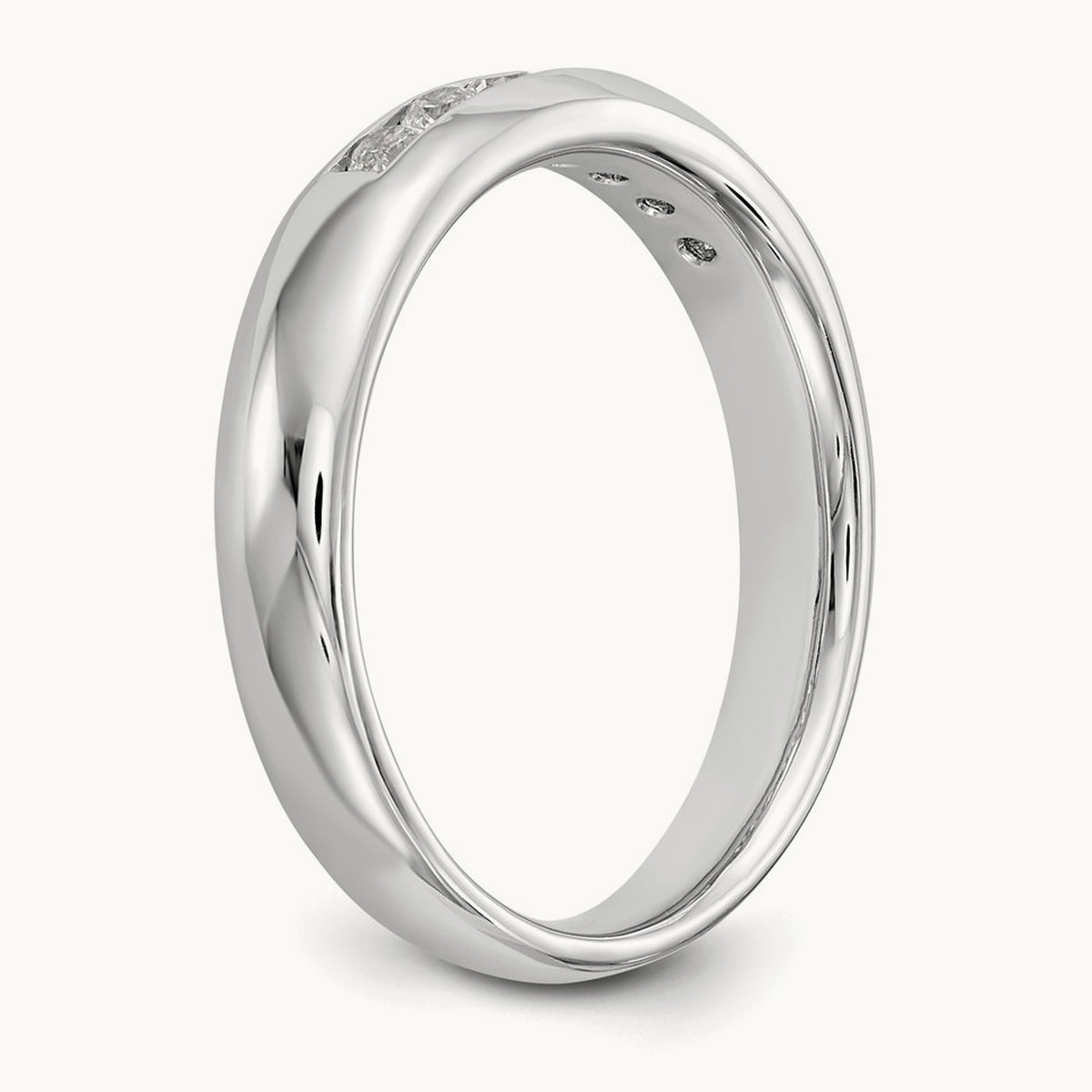 7-Stone Diamond Channel Band, 14K White Gold