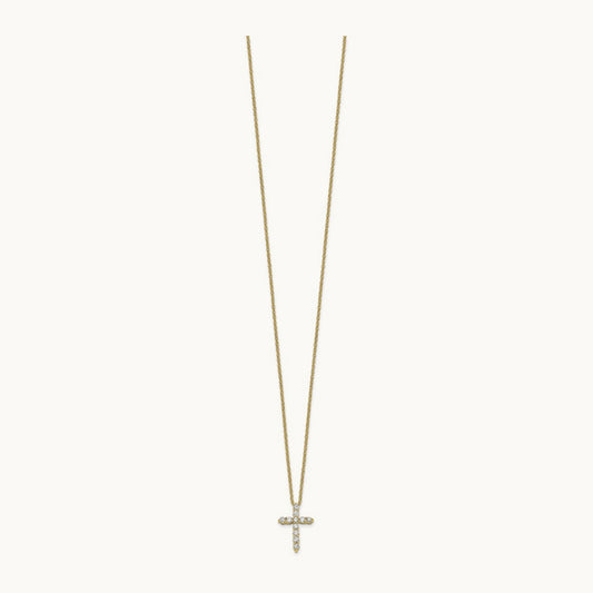 Diamond Cross 18 inch Necklace, 14K