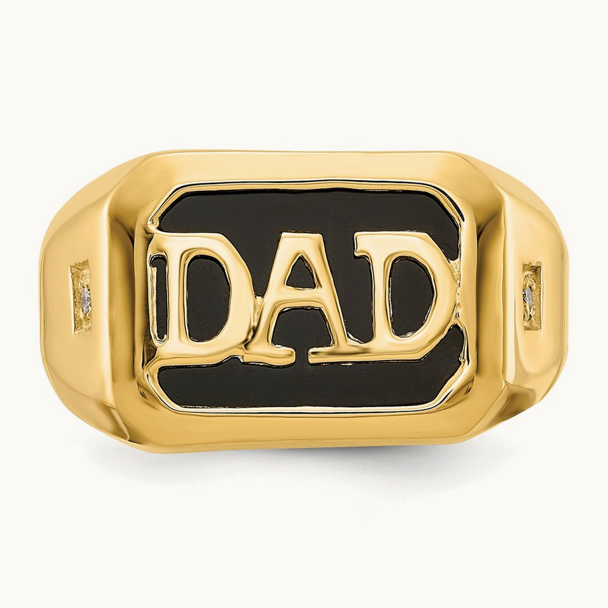 AA Diamond Men's Onyx Dad Ring, 14K
