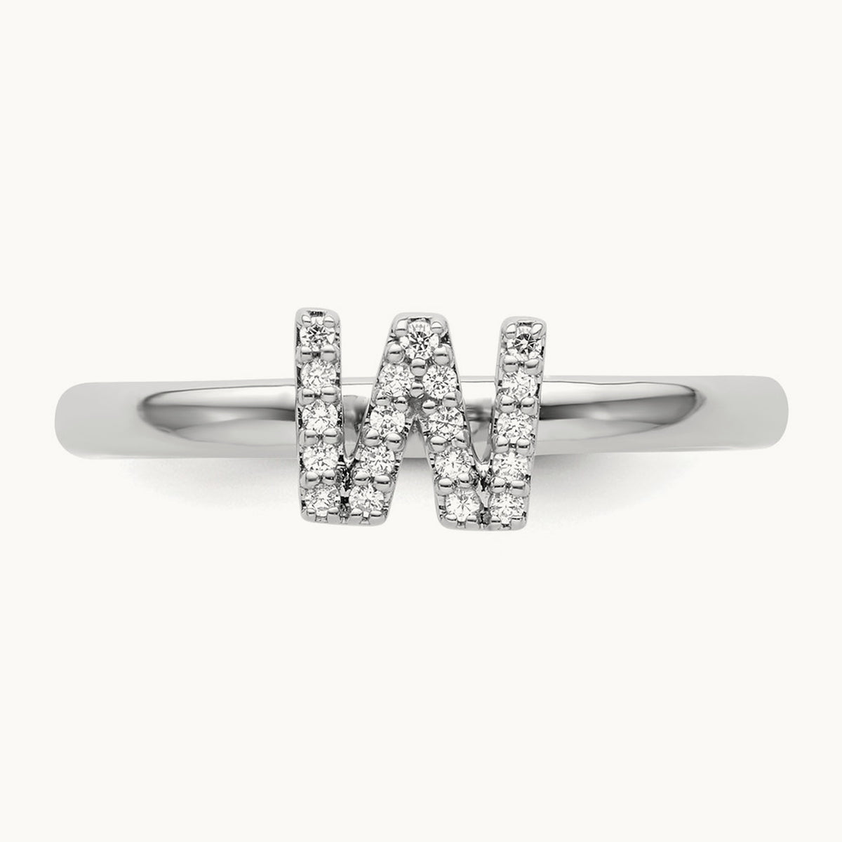 Stackable Diamond Ring — 14K White Gold, W