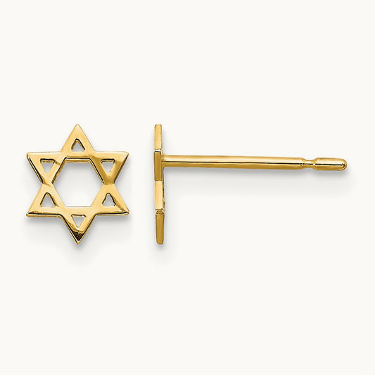 Madi K Children's Star of David Post Earrings, 14K