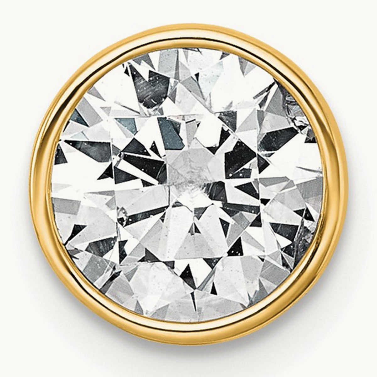Round Bezel Set Chain Slide Pendant, 0.25-3.00 ct tw Lab-Grown Diamond — 1 1/2 ct, 14K Yellow Gold