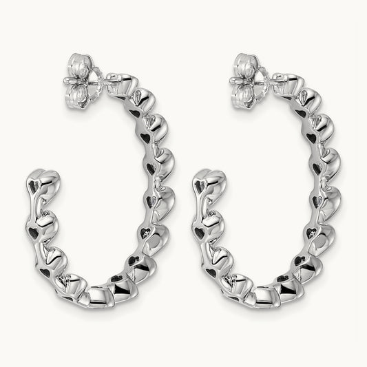 Post Heart Hoop Earrings, 2.50-3.00 ct tw Lab-Grown Diamond