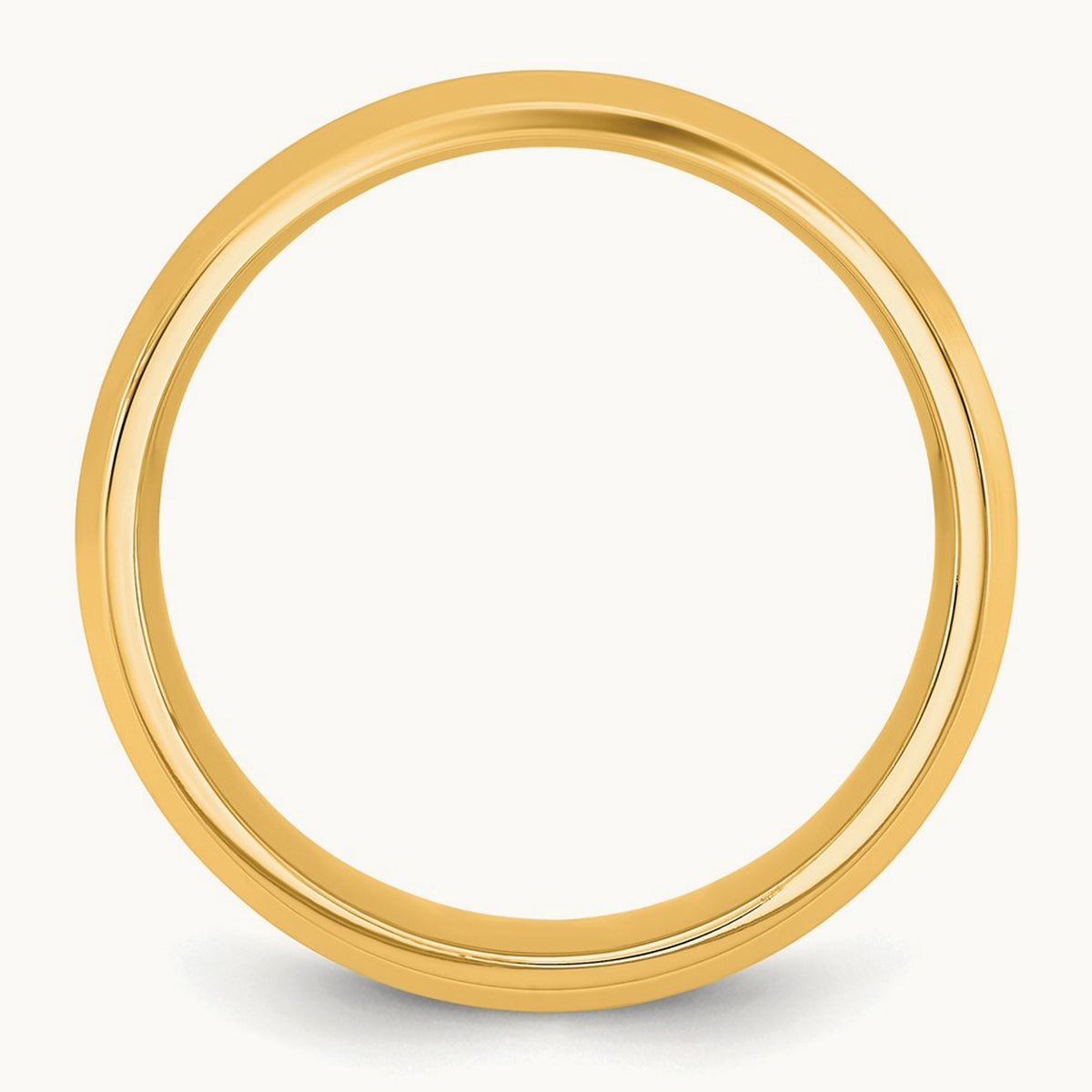 Bevel Edge Comfort Fit Band — 10K Yellow Gold, 6.5mm