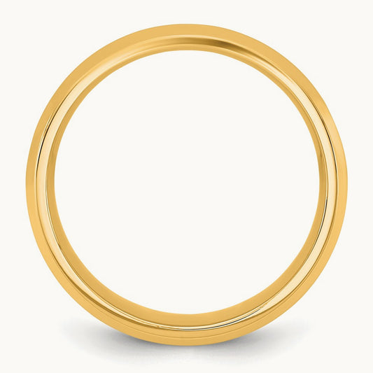 Bevel Edge Comfort Fit Band — 10K Yellow Gold, 6.5mm