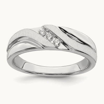 Men's Diamond Band, 14K White Gold
