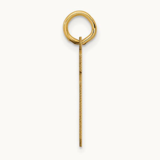 Small Satin Number 19 Charm, 14K