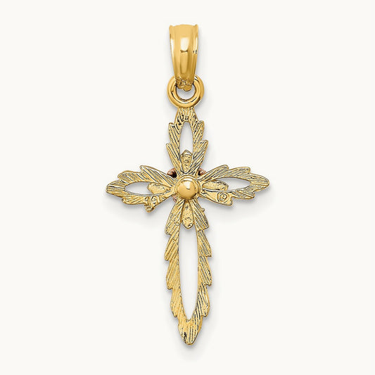 Cross with Heart Charm — 28mm