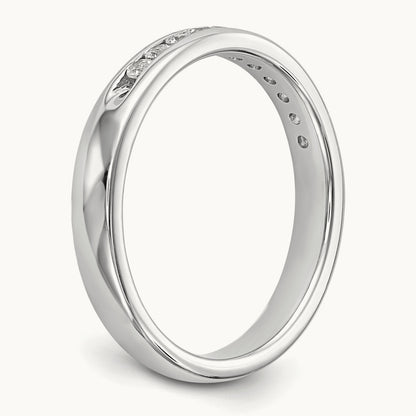 11-Stone Diamond Channel Band, 14K White Gold