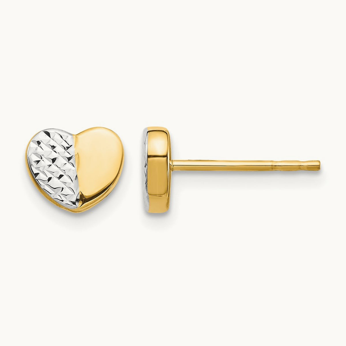 & Diamond-Cut Heart Post Earrings — photo set