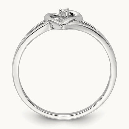 First Promise Heart Complete Diamond Promise/Engagement Ring, 14K White
