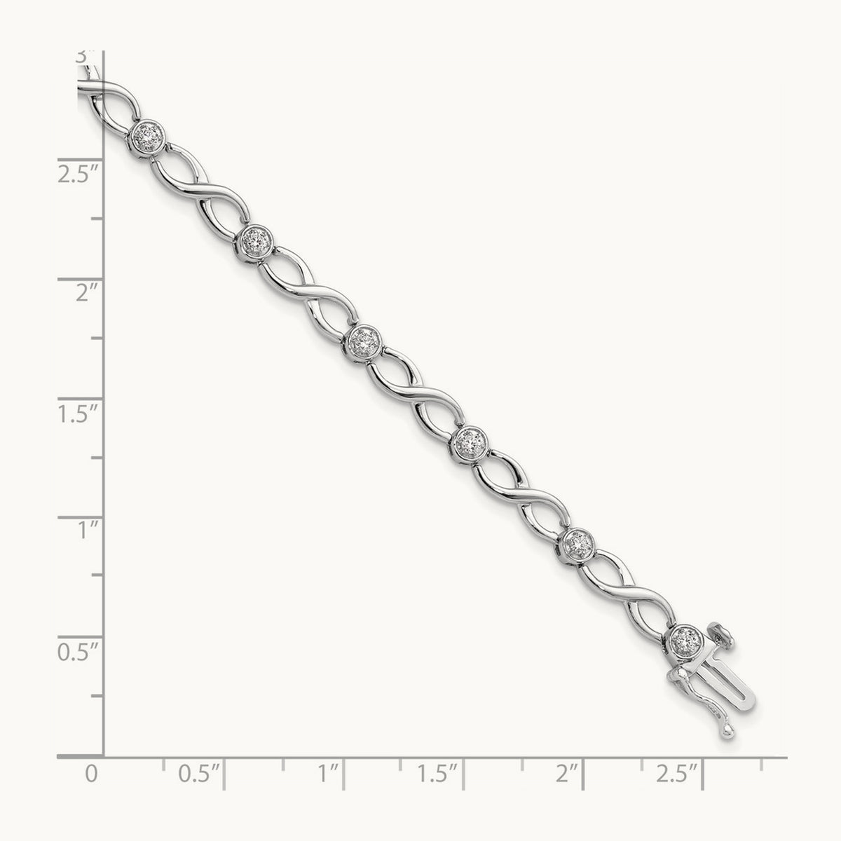 Infinity Bracelet, 0.50 ct tw Lab-Grown Diamond — 14K White Gold, 7 in