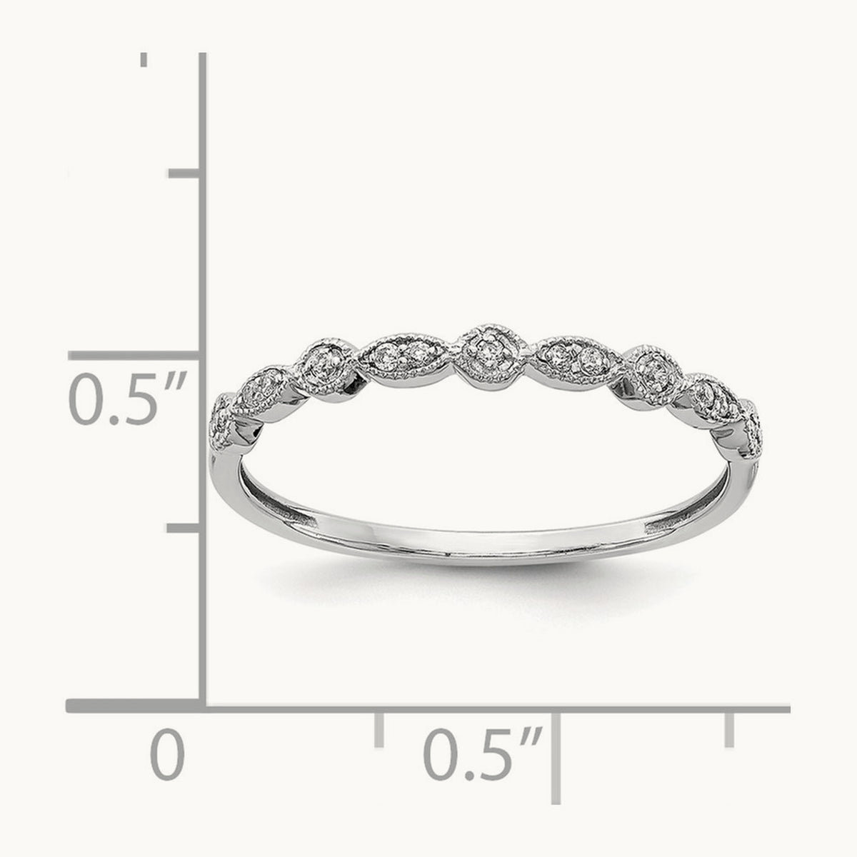 Diamond Fancy Band — 14K White Gold, 6.75