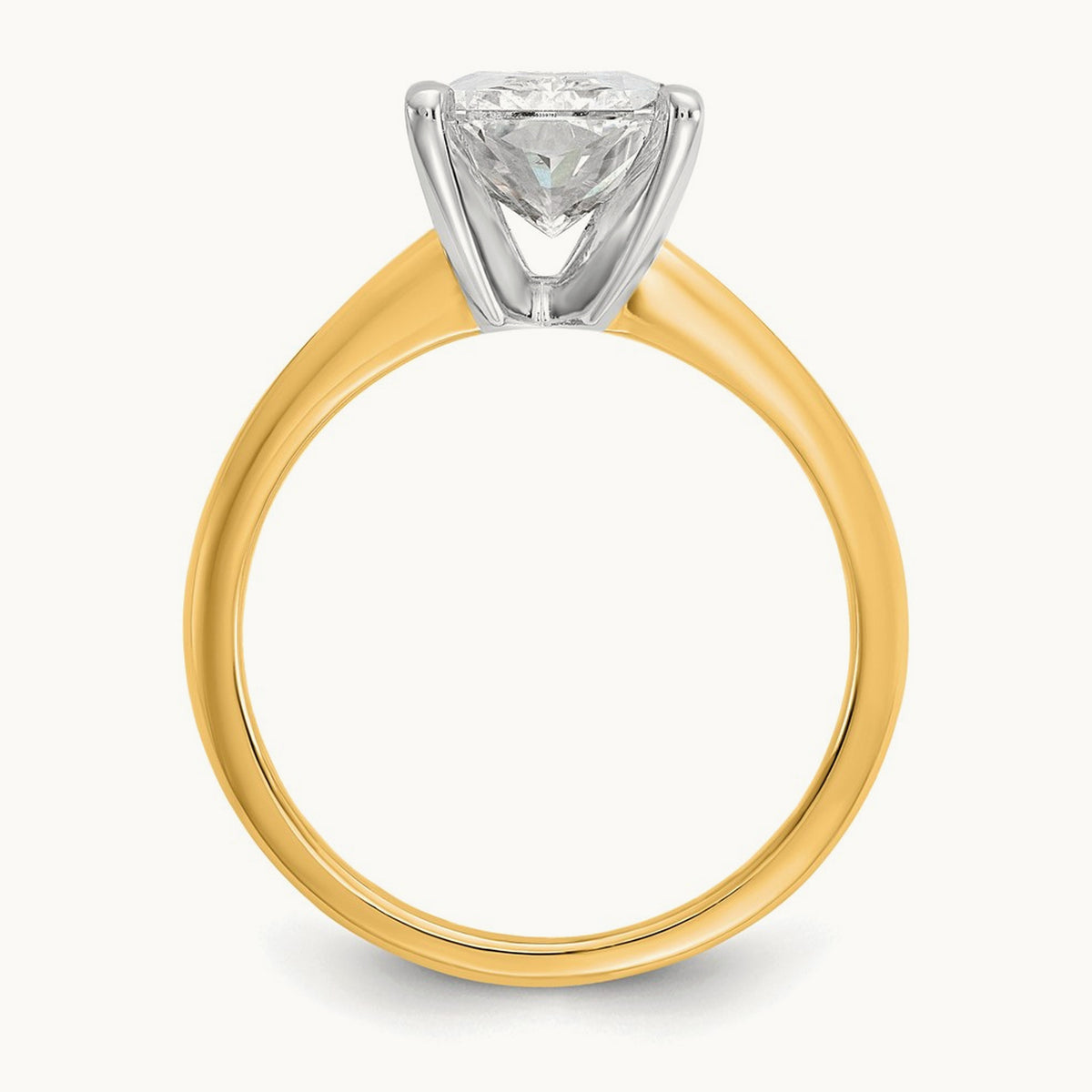 Radiant Solitaire Engagement Ring, 0.50-5.00 ct tw Lab-Grown Diamond — 3 ct, 14K Two-Tone
