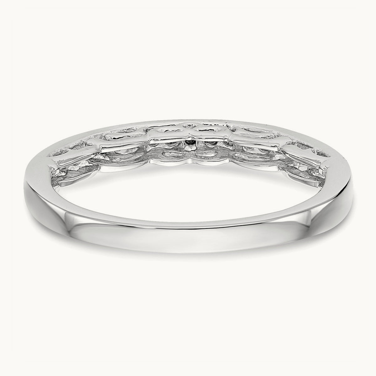 Round Diamond Wedding Band, 14K White Gold