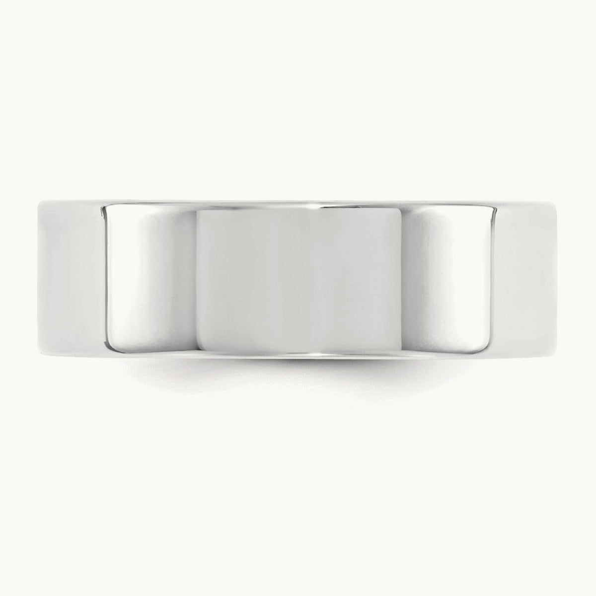 Standard Flat Comfort Fit Band, 7mm, 10K White Gold