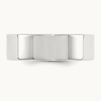 Standard Flat Comfort Fit Band, 7mm, 10K White Gold