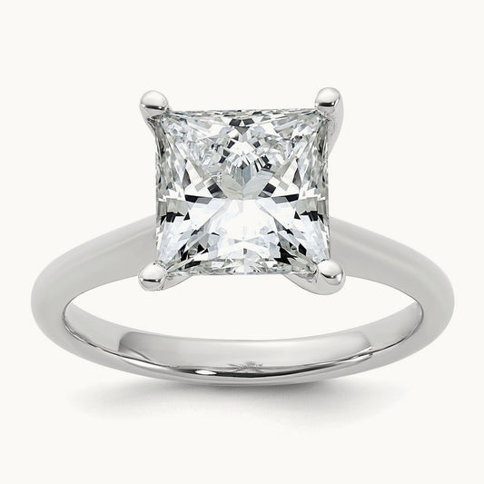 Princess 8X Ring, 3.00 ct tw Lab-Grown Diamond — 14K White Gold