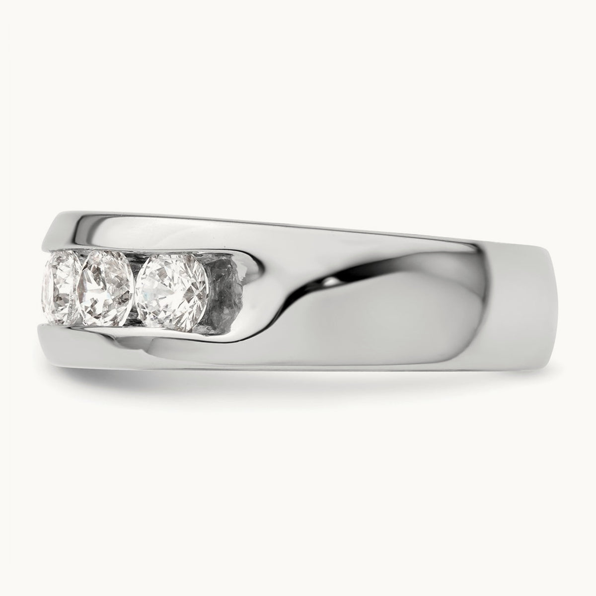 5-Stone Diamond Channel Band, 14K White Gold