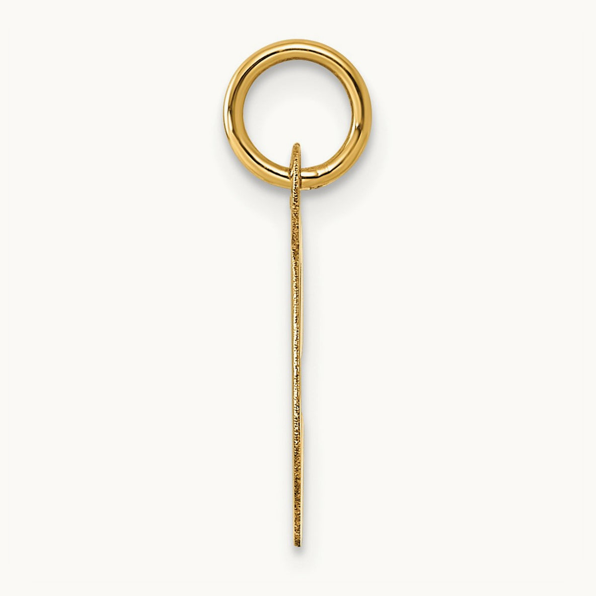 Slanted Block Initial Charm — 14K Yellow Gold, C