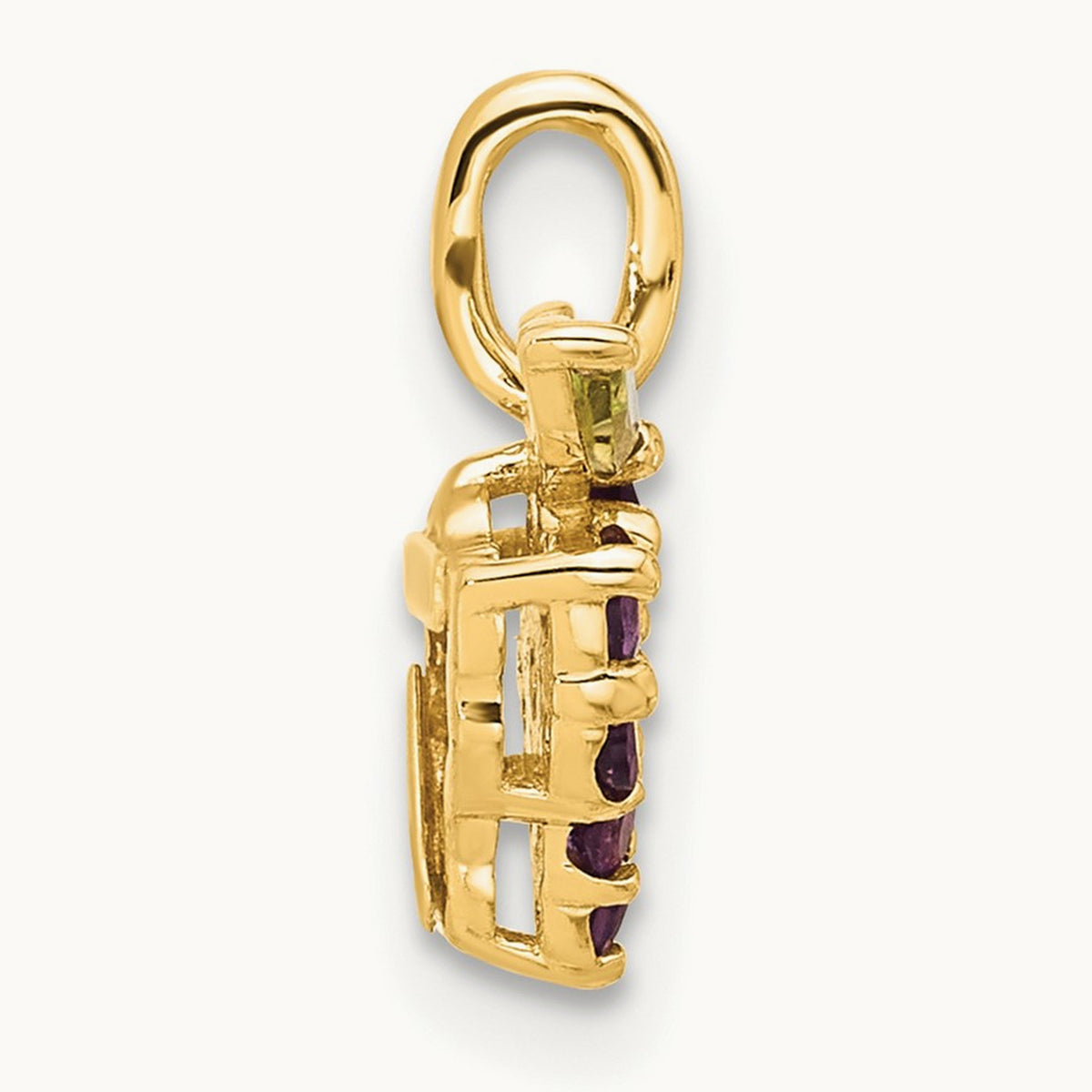 Amethyst and Peridot Grapes Chain Slide, 14K Gold