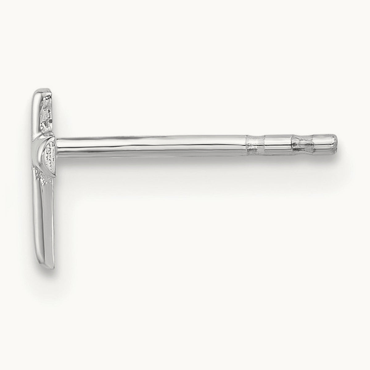 Single 14K White Gold Polished Cross Post Earring