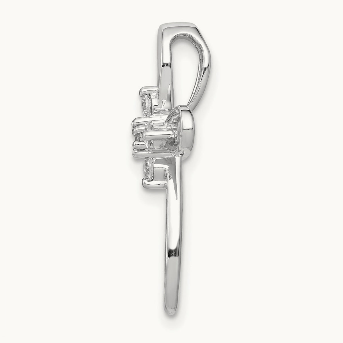 1/20ct. Diamond Cross Chain Slide — 14K White Gold, 23.5mm, 0.2 ct