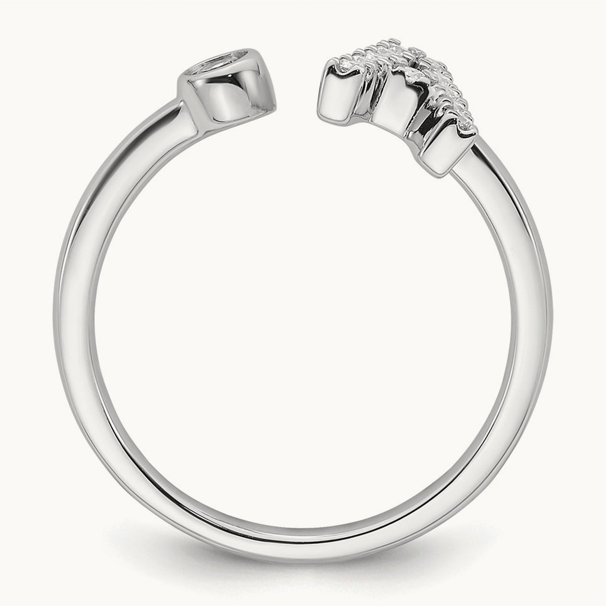 Initial A Adjustable Ring, 0.15 ct tw Lab-Grown Diamond