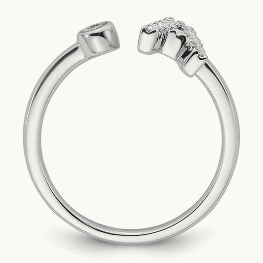 Initial A Adjustable Ring, 0.15 ct tw Lab-Grown Diamond