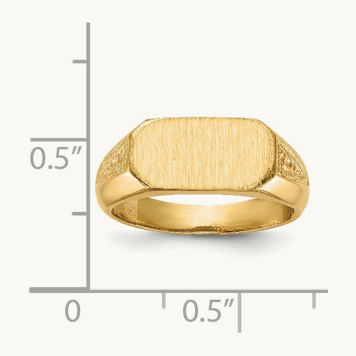 12.5x6. Closed Back Signet Ring, 0mm, 14K