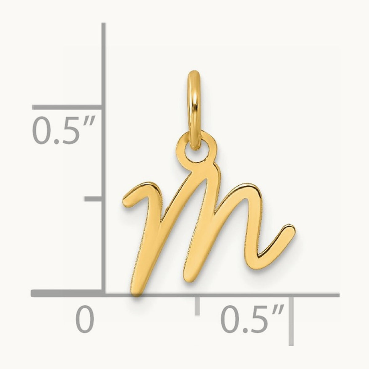 Uppercase Initial Charm — 14K Yellow Gold, M