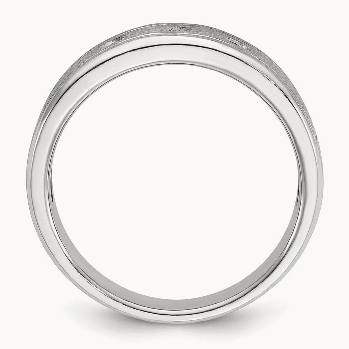 WG IBGoodman Men's Polished/Satin/Antiqued Diamond Complete Ring, 14K