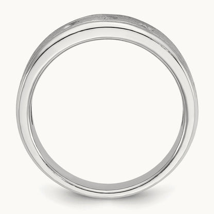WG IBGoodman Men's Polished/Satin/Antiqued Diamond Complete Ring, 14K