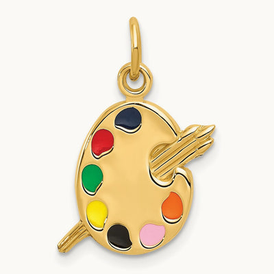 Enameled Artist Palette Charm — 20mm