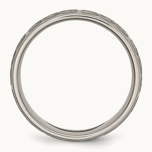 Brushed Celtic Laser Design Band — photo set
