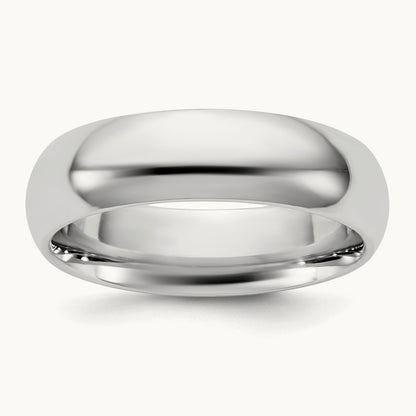 Standard Comfort Fit Band, 5.5mm, 10K White Gold