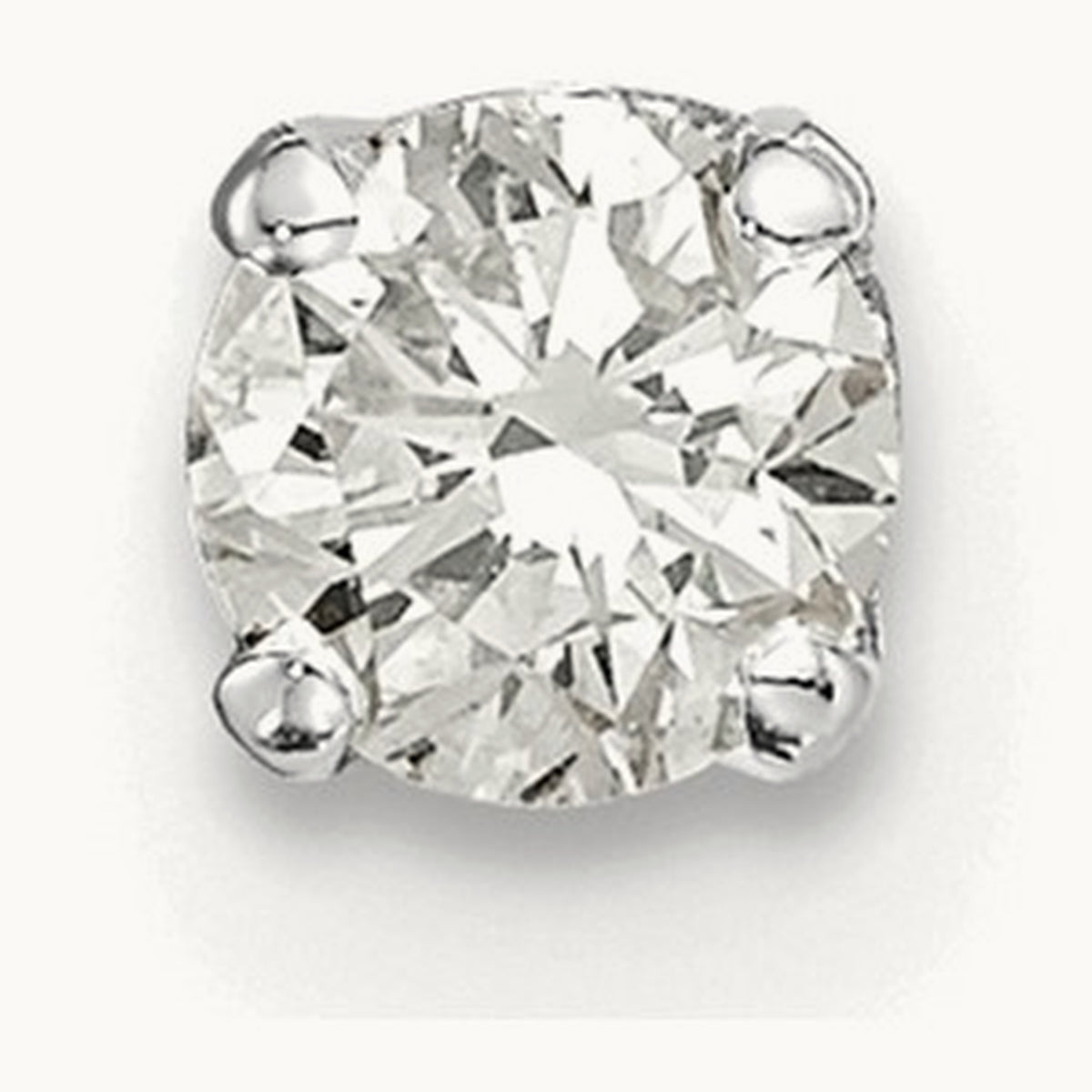 AA Quality Complete Diamond Stud Earring, 14K White Gold