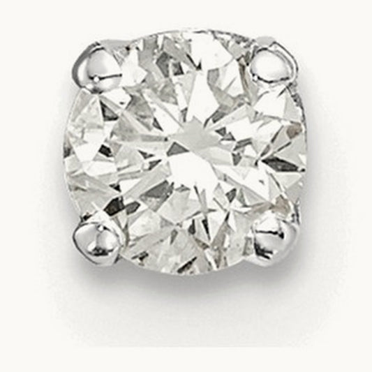 AA Quality Complete Diamond Stud Earring, 14K White Gold