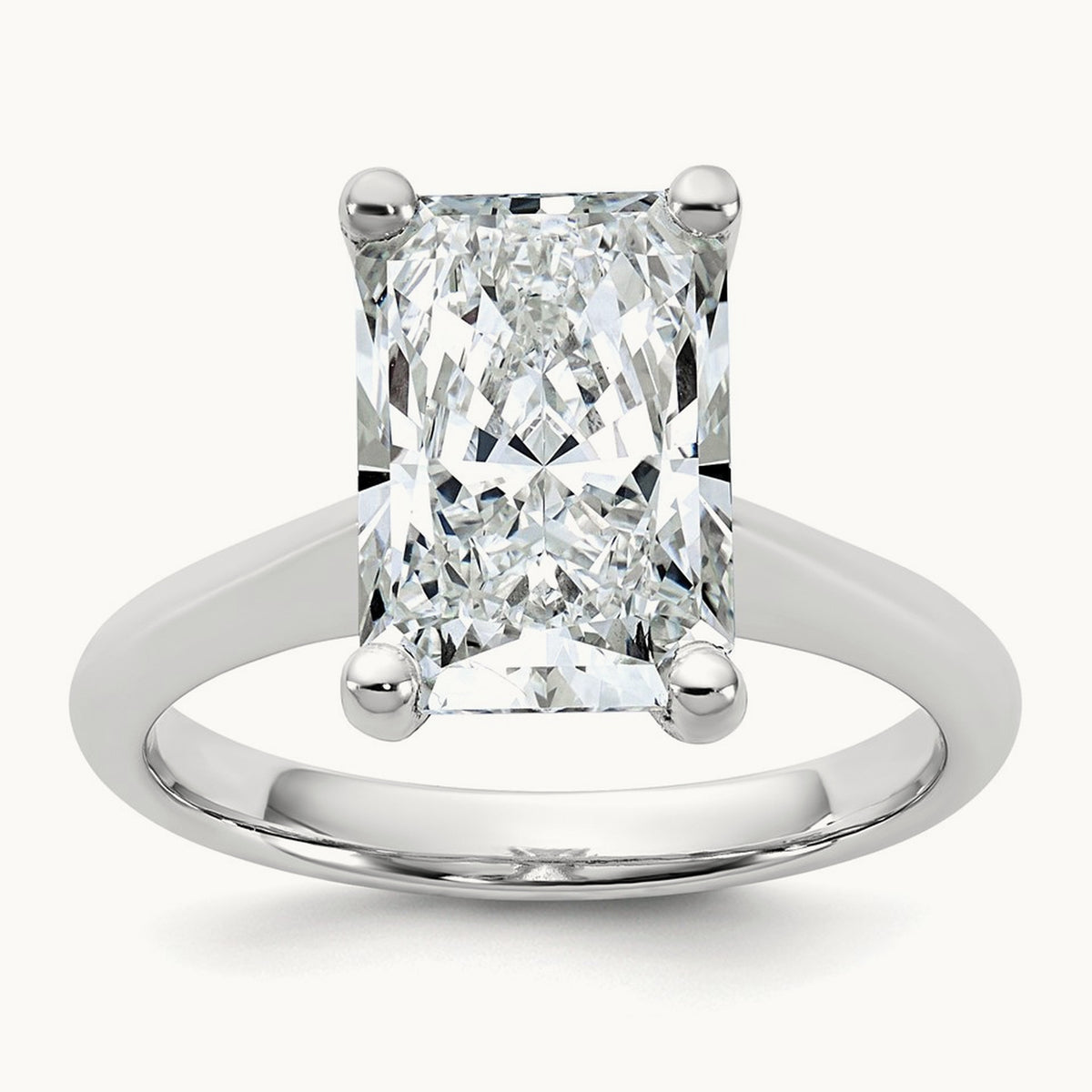 Radiant 8X Ring, 4.00 ct tw Lab-Grown Diamond — 14K White Gold