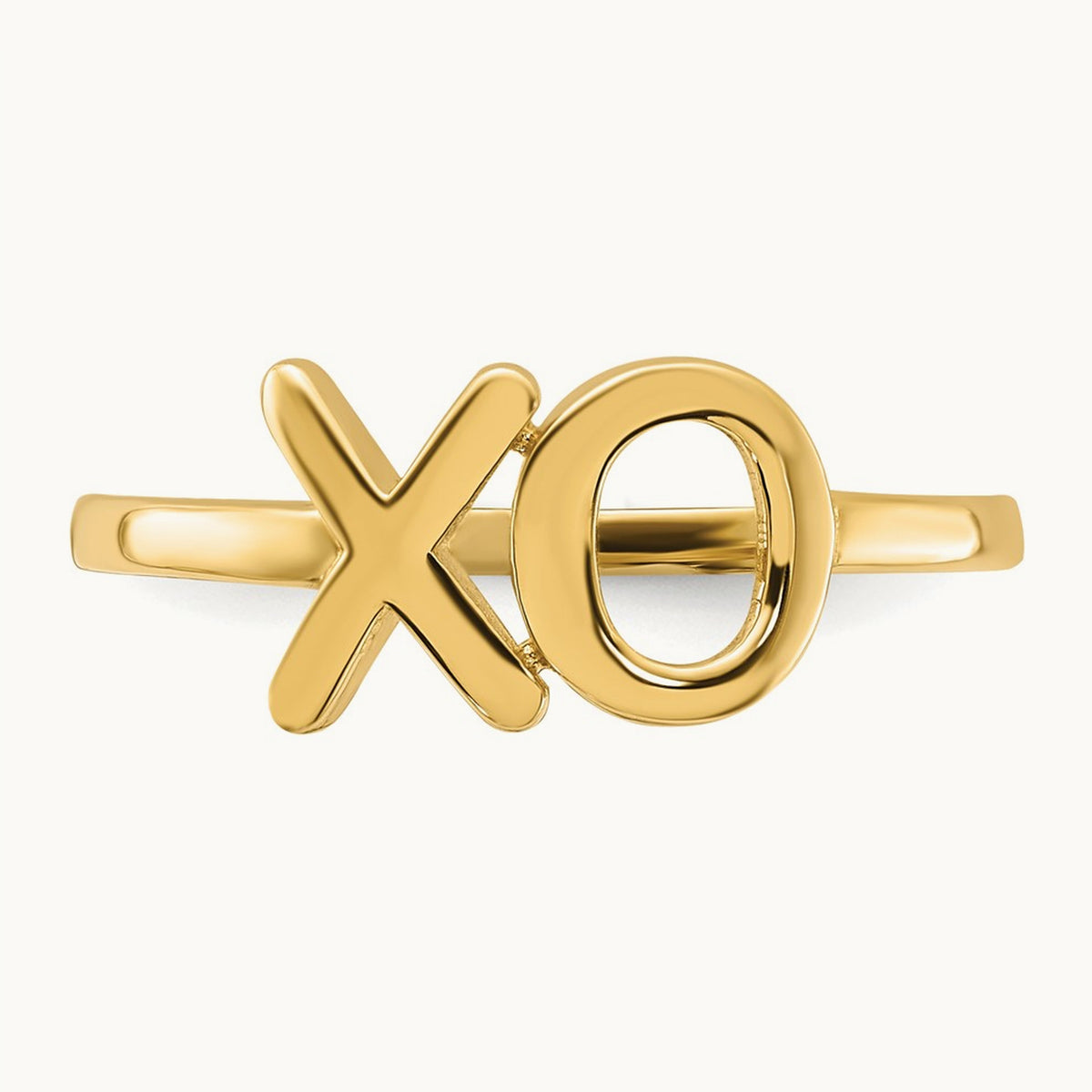 Polished X-O Ring — 14K Yellow Gold