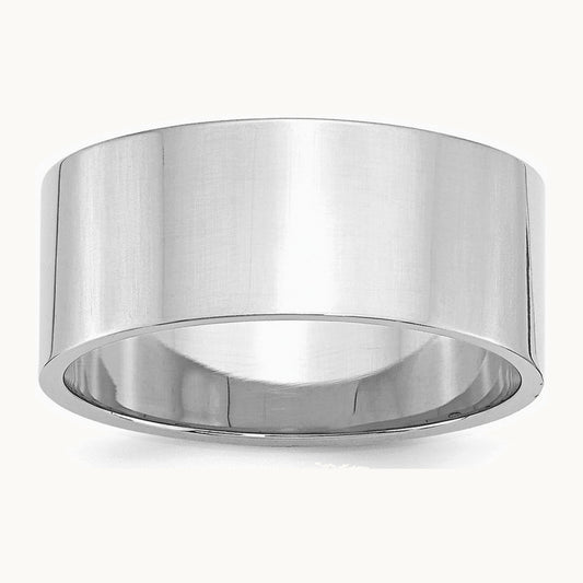 Sterling Silver Rhodium-plated 9mm Flat Band