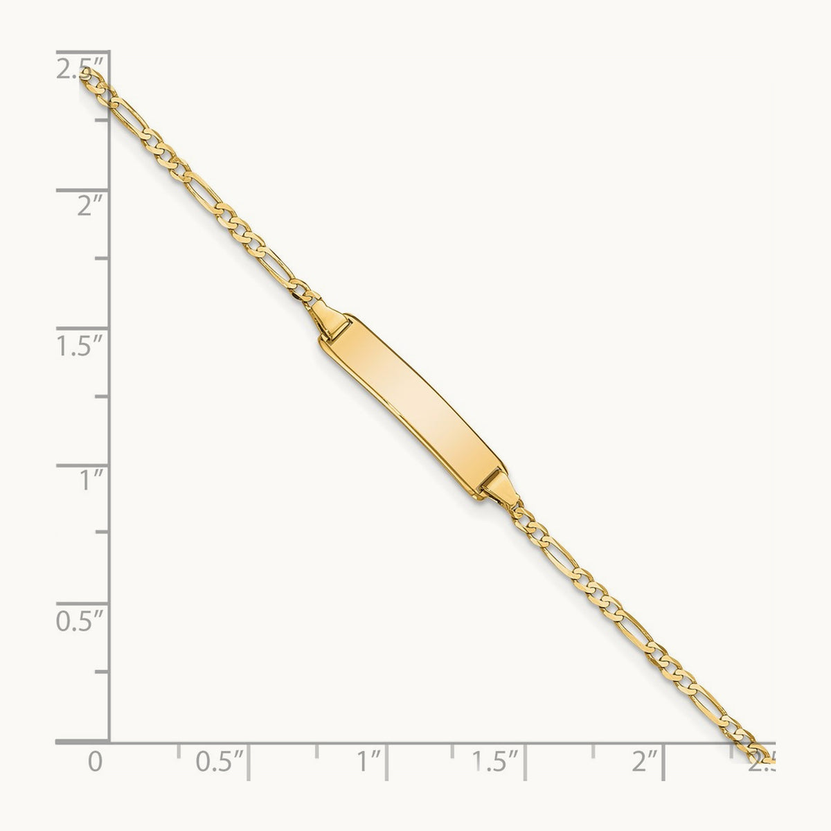 Flat Figaro Link ID Bracelet — 7 inch