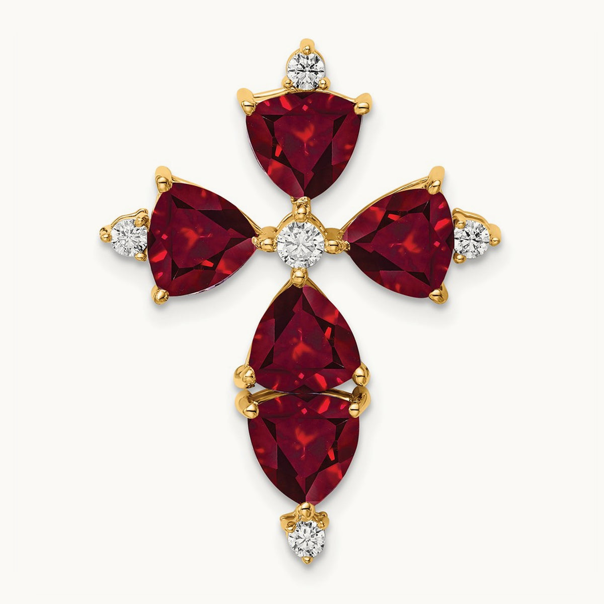 Created Ruby Chain Slide Pendant, 0.20 ct tw Lab-Grown Diamond