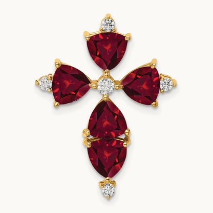 Created Ruby Chain Slide Pendant, 0.20 ct tw Lab-Grown Diamond