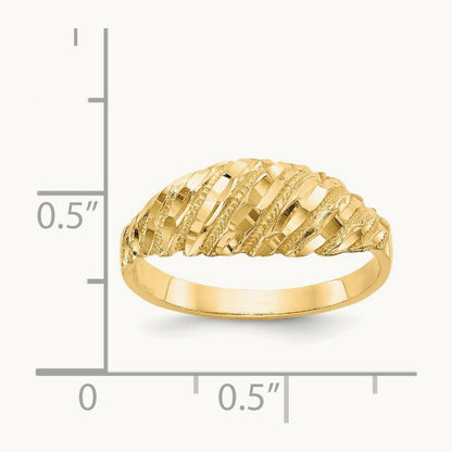 Diamond Cut Dome Ring, 14K